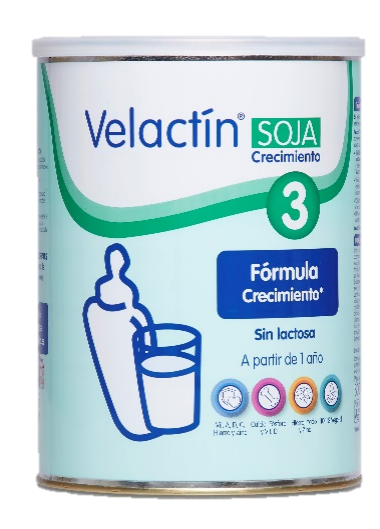 Velactín Soja Crecimiento, leche vegetal alternativa con proteinas de soja para niños para niños a partir de 1 año con problemas para tomar fórmulas lácteas